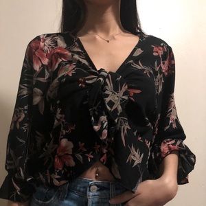 Floral Tie Top